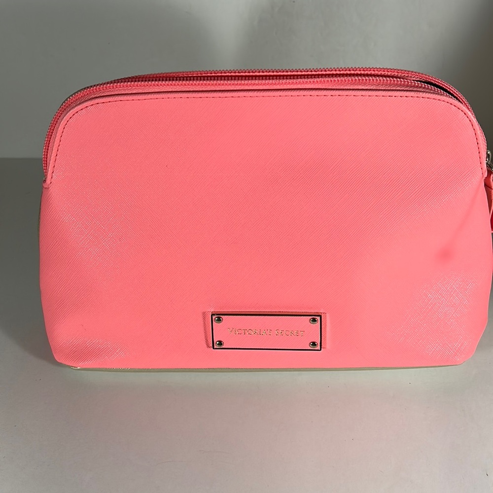 Victoria's Secret GOLD & PEACH ORANGE Colorblock Evening Clutch Bag Purse Pouch